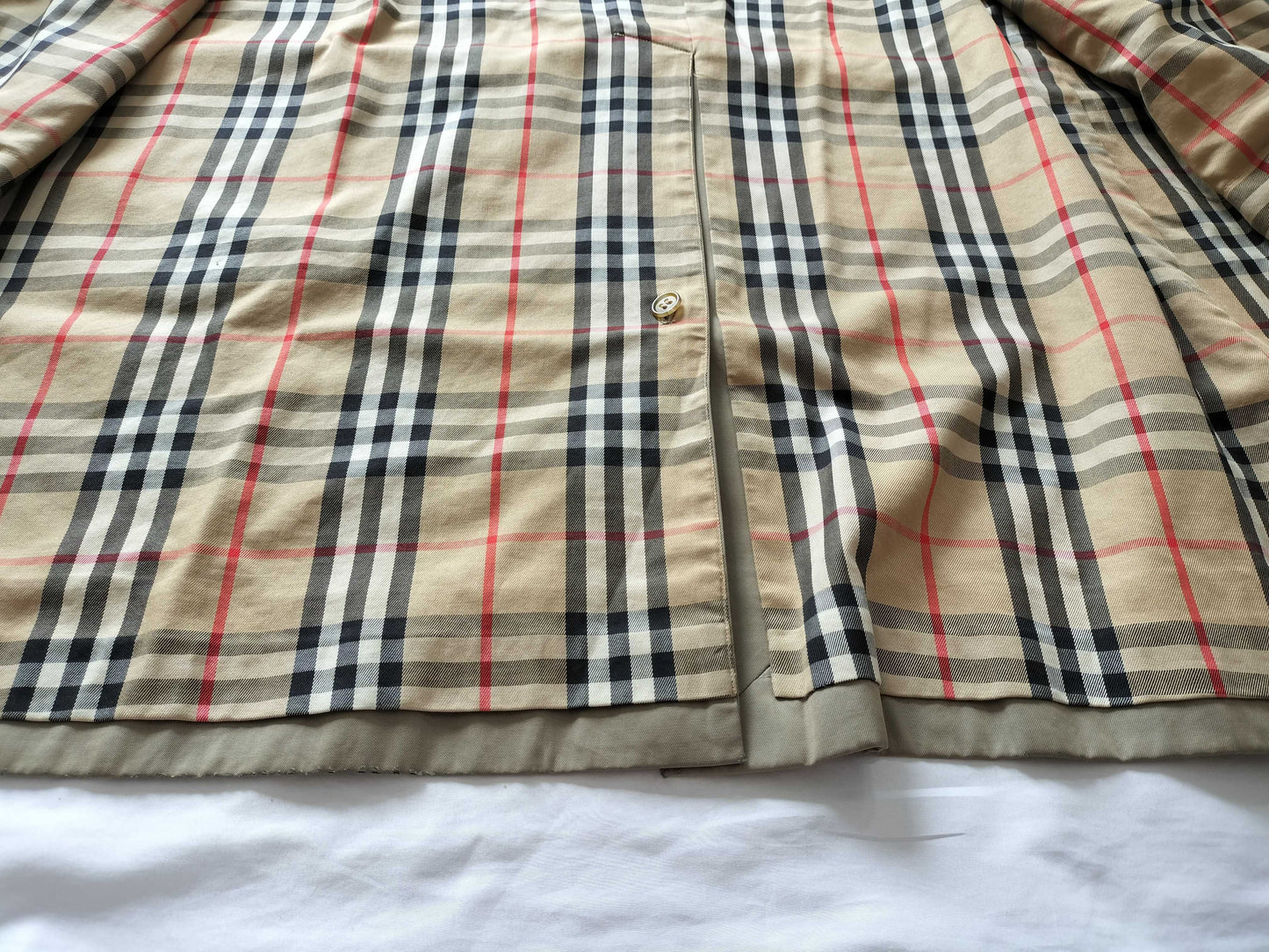 (10462_0214) BURBERRY Nova Plaid Trench Coat Coat