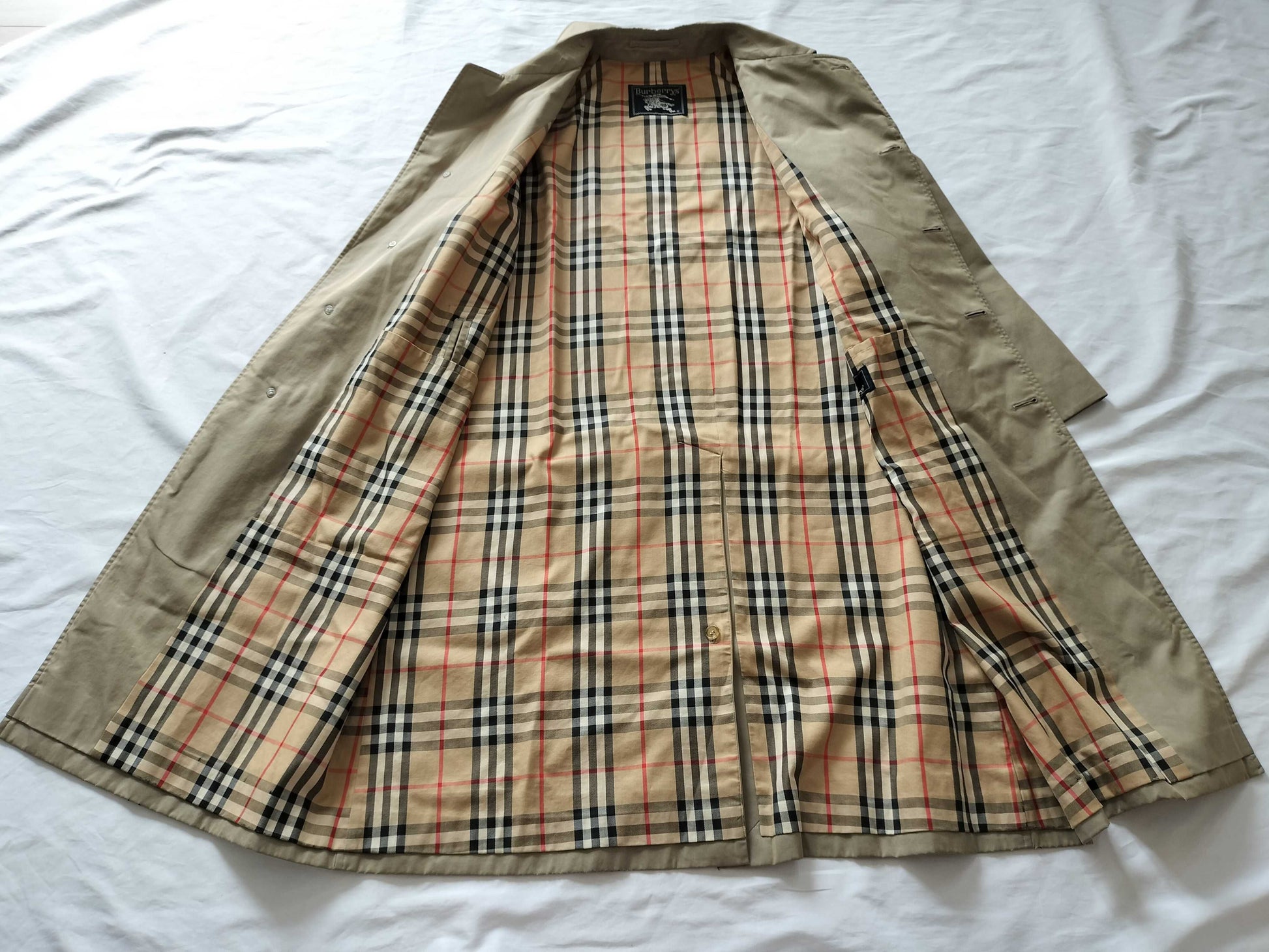 (10462_0214) BURBERRY Nova Plaid Trench Coat Coat