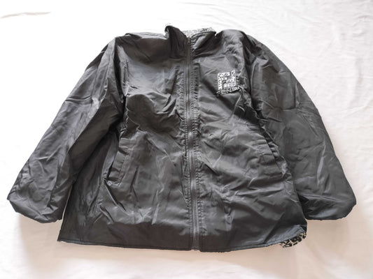 (10462_0256)▼FENDI Reversible Nylon Jacket Black x Leopard White Jacket