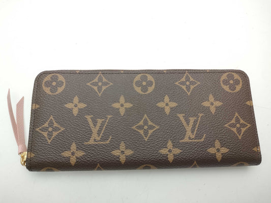 LOUIS VUITTON Monogram M61298 Portefeuille Clemence Rose Ballerine Wallet