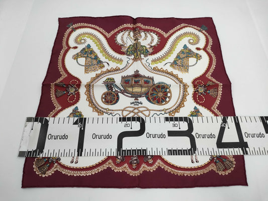 (10462_0066) HERMES Carre Petit Carre paperole Paplol Carriage and Noble Scarf