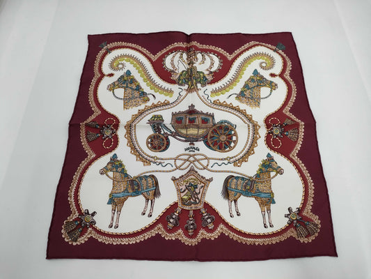 (10462_0066) HERMES Carre Petit Carre paperole Paplol Carriage and Noble Scarf