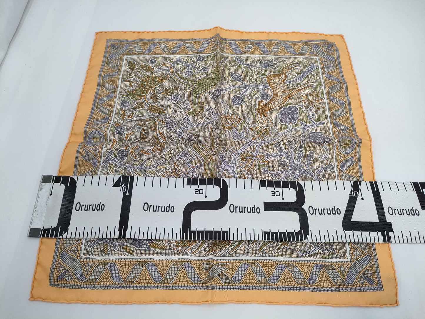 (10462_0067) HERMES Carre Petit Carre Mosaic Tile Animal Scarf