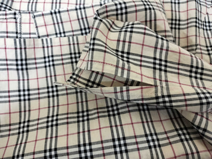BURBERRY Nova Check Short Sleeve Shirt/Chinese Style Button Shirt
