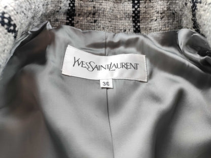 (10462_0178) Yves Saint Laurent Checkered Coat Outer Coat