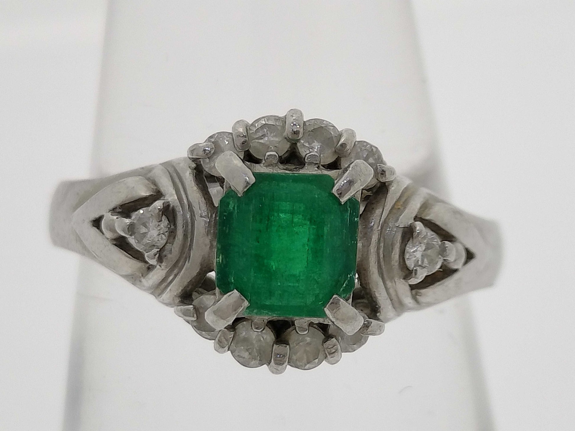 E0.65ct D0.20ct Pt900 6.3g Ring 