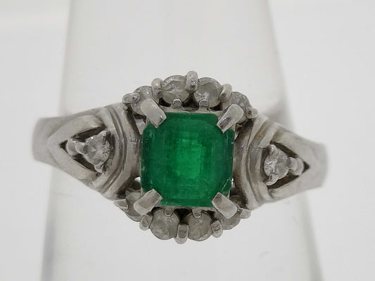 E0.65ct D0.20ct Pt900 6.3g Ring 