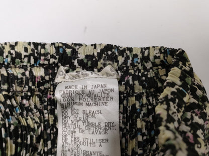 Pleats Please/PP74-JF743/All-over Pattern Pants/Black Pants