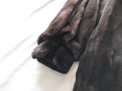 (10462_0245)▼BALENCIAGA Mink Long Brown Coat