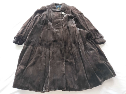 (10462_0245)▼BALENCIAGA Mink Long Brown Coat