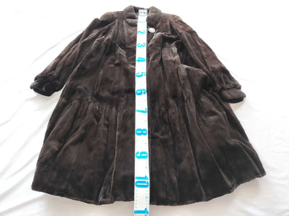 (10462_0245)▼BALENCIAGA Mink Long Brown Coat