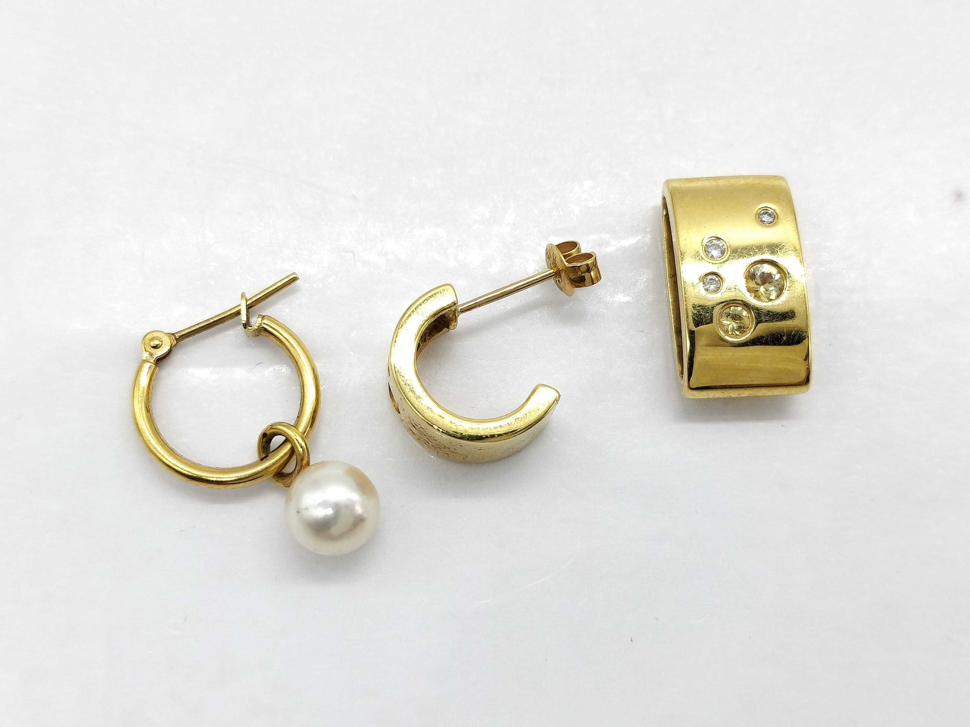 TASAKI Akoya Pearl, Diameter: Approx. 6.2mm, Sapphire, Diamond, 18K Gold, 8.5g, Other Accessories 