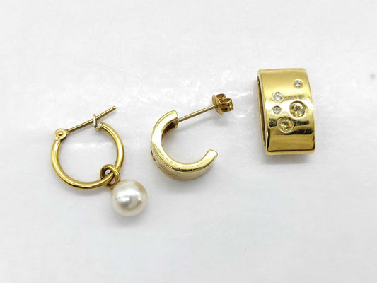 TASAKI Akoya Pearl, Diameter: Approx. 6.2mm, Sapphire, Diamond, 18K Gold, 8.5g, Other Accessories 