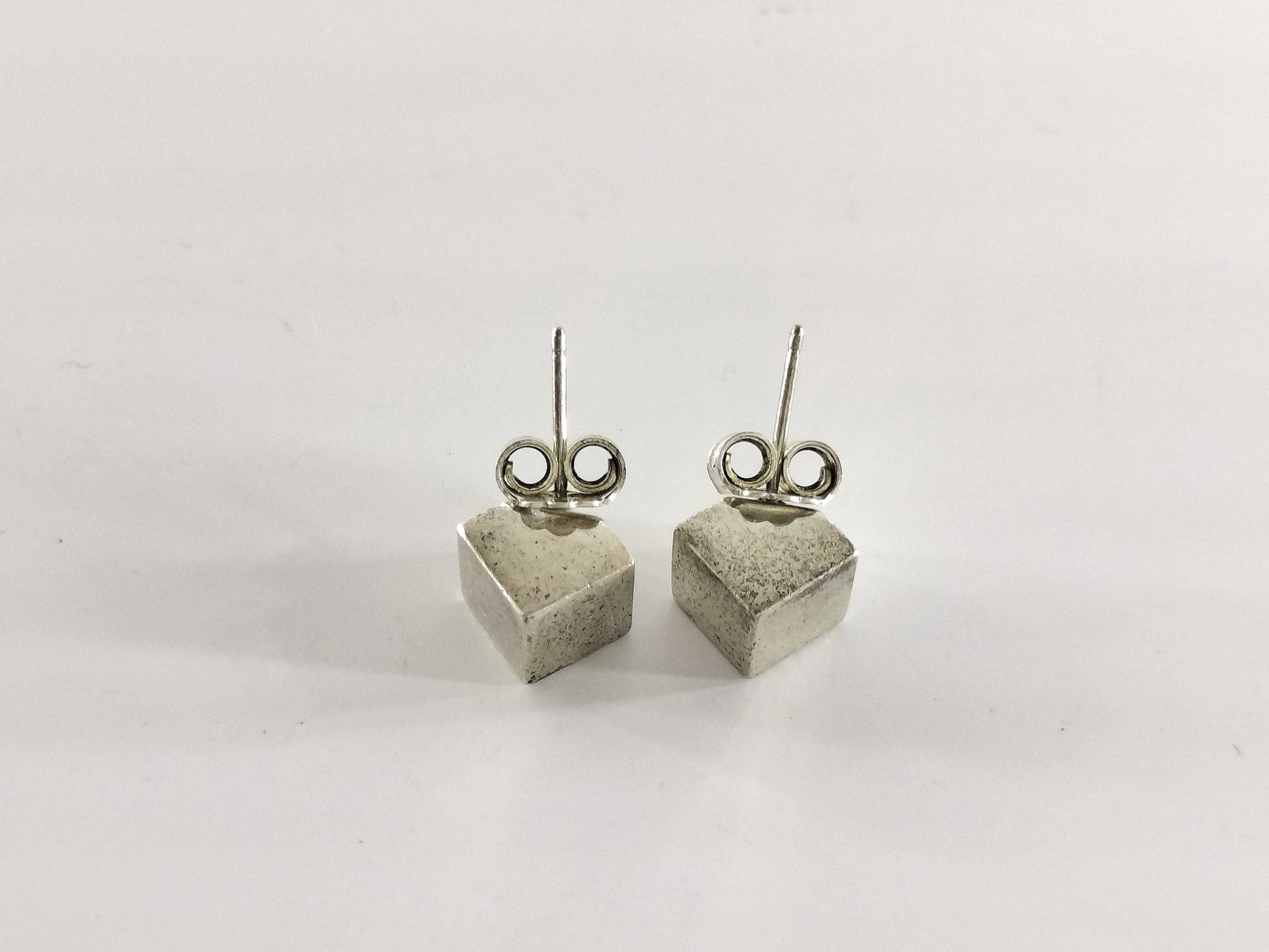 Tiffany & Co. Cube Earrings, SV925, 7.2g