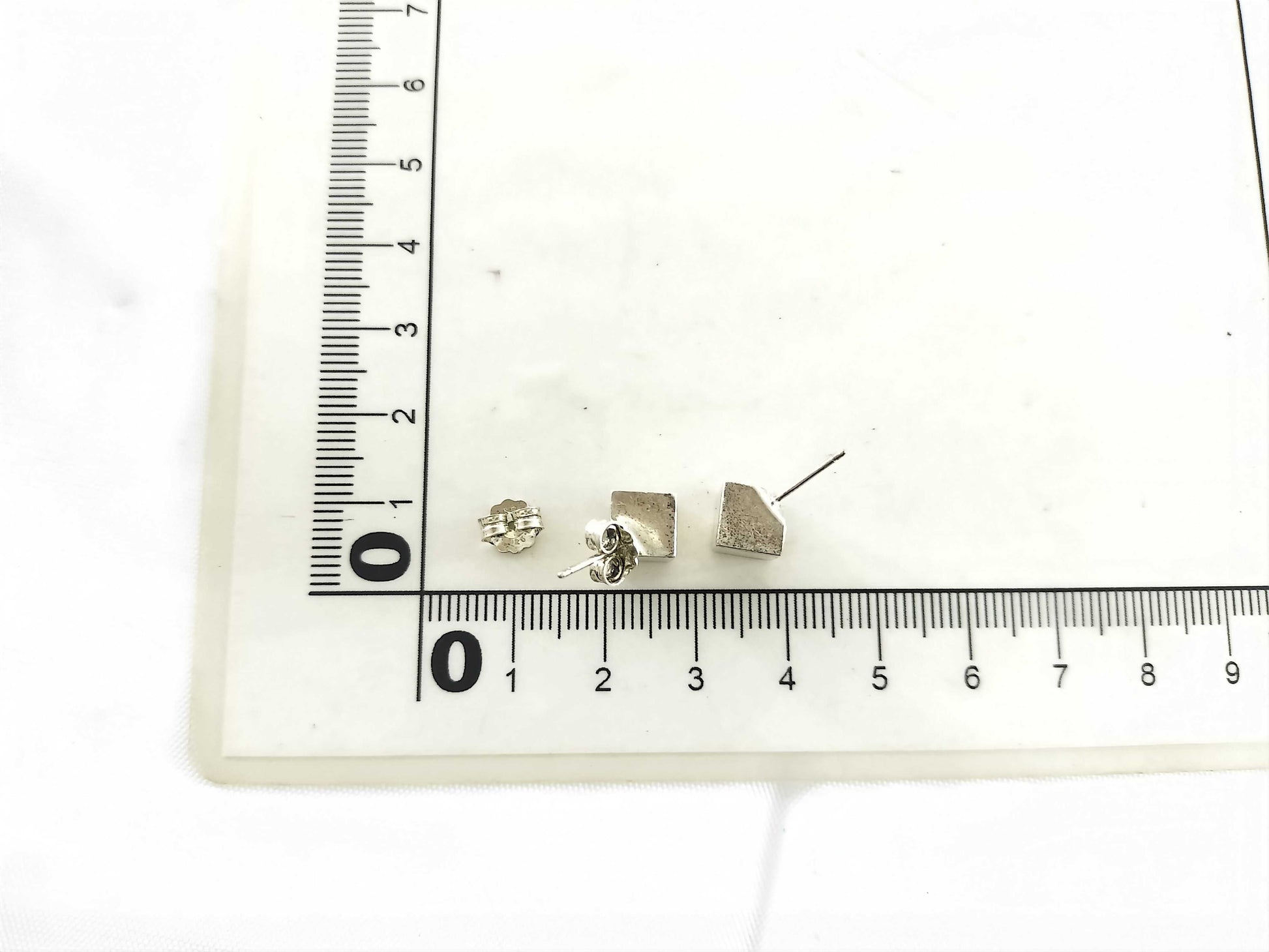 Tiffany & Co. Cube Earrings, SV925, 7.2g