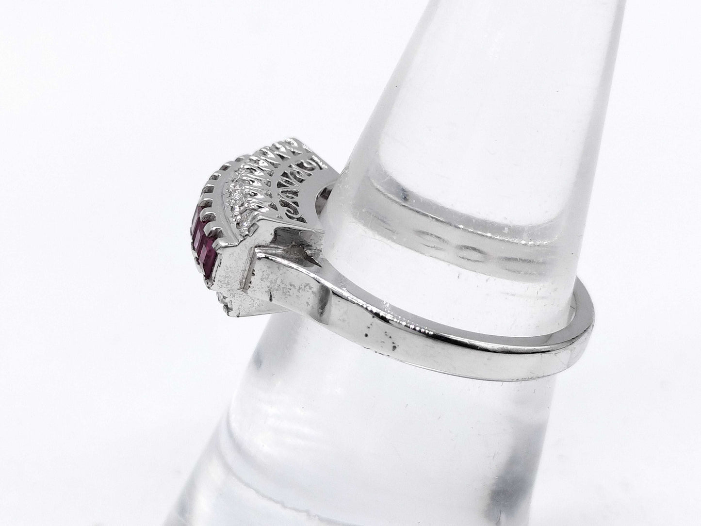 R0.62ct D0.15ct Pt900 6.4g Ring 
