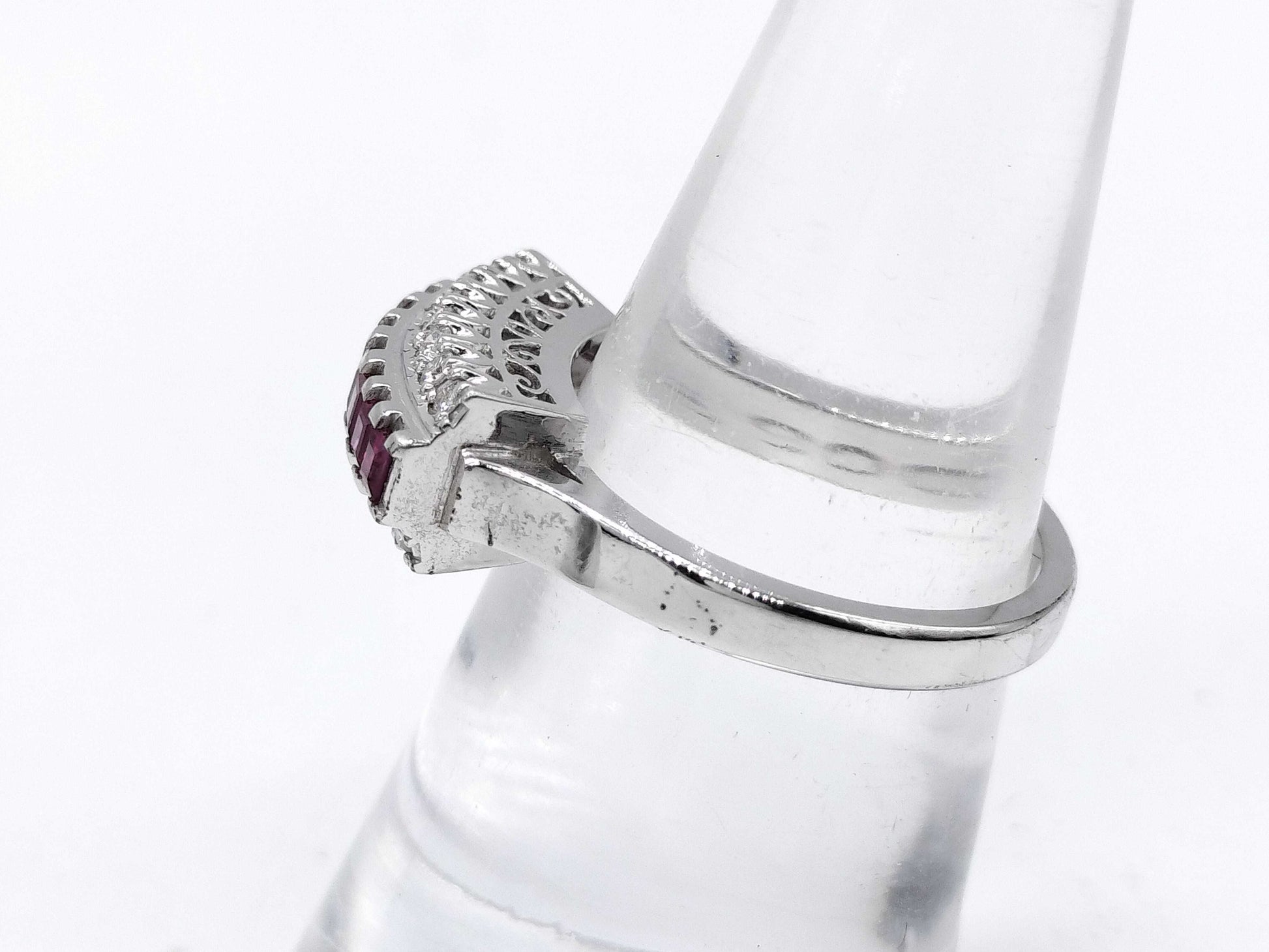 R0.62ct D0.15ct Pt900 6.4g Ring 