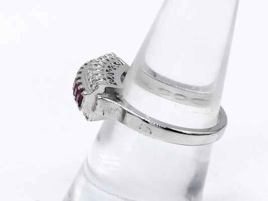 R0.62ct D0.15ct Pt900 6.4g Ring 