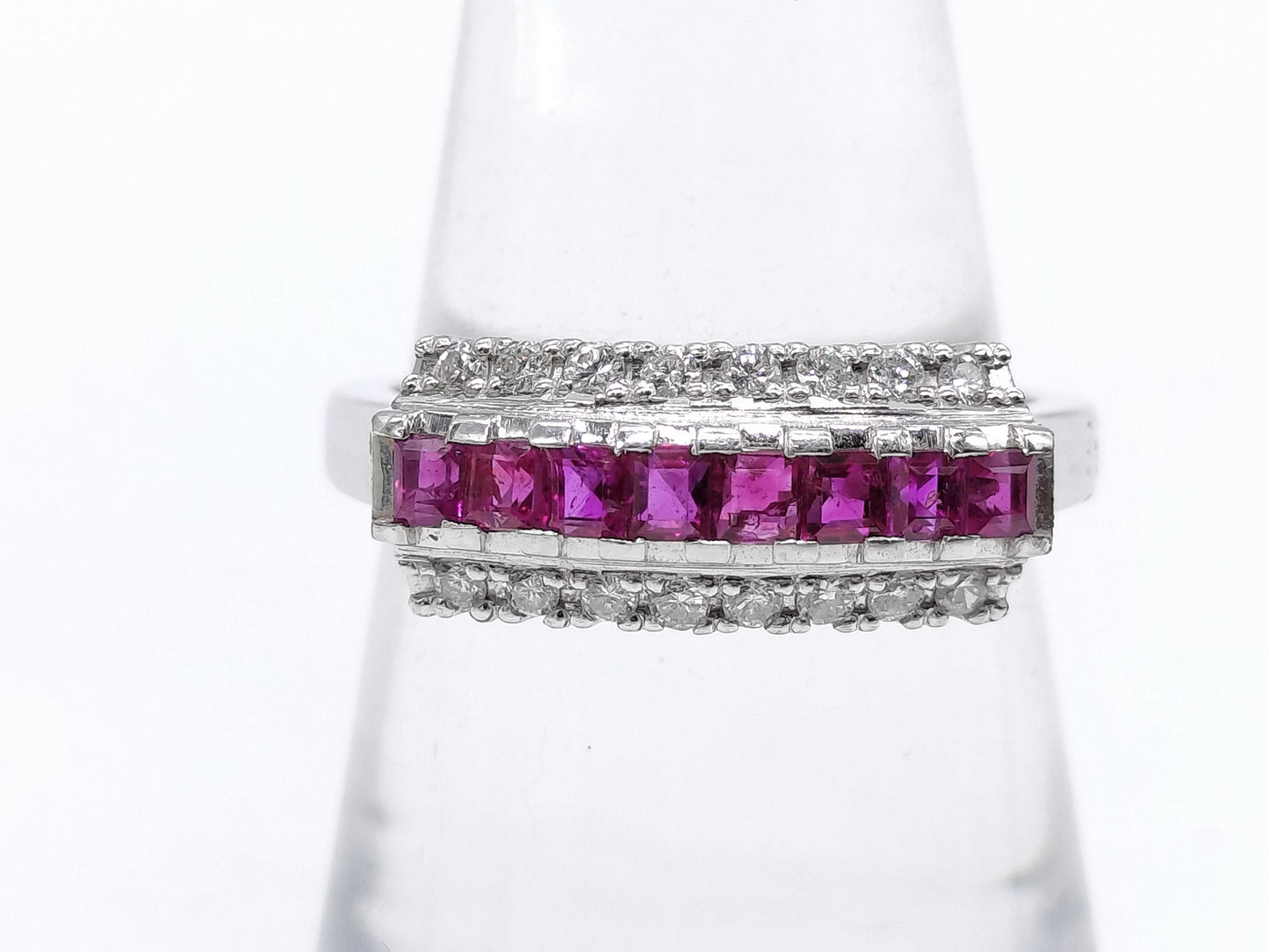 R0.62ct D0.15ct Pt900 6.4g Ring 