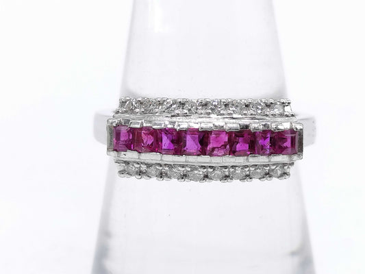 R0.62ct D0.15ct Pt900 6.4g Ring 