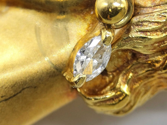 D0.08ct K18/Pt900 23.4g Brooch 