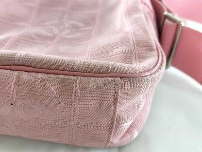 CHANEL New Travel Line Leather x Nylon Shoulder Bag