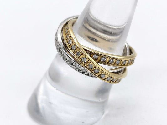 Diamond K18/Pt900 9.6g Ring 