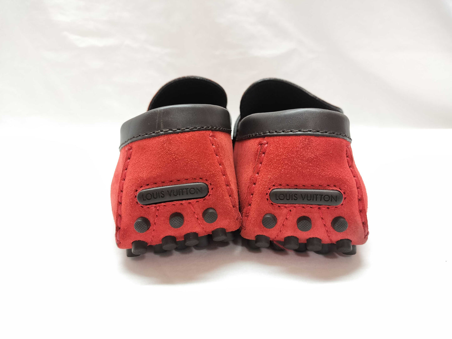 LOUIS VUITTON Driving Shoes Size 8 2015 Suede Red Other Shoes