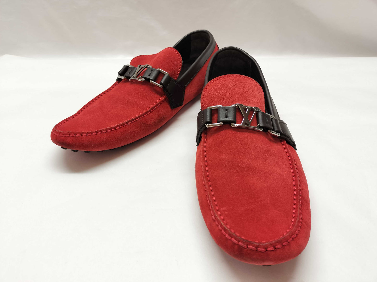 LOUIS VUITTON Driving Shoes Size 8 2015 Suede Red Other Shoes