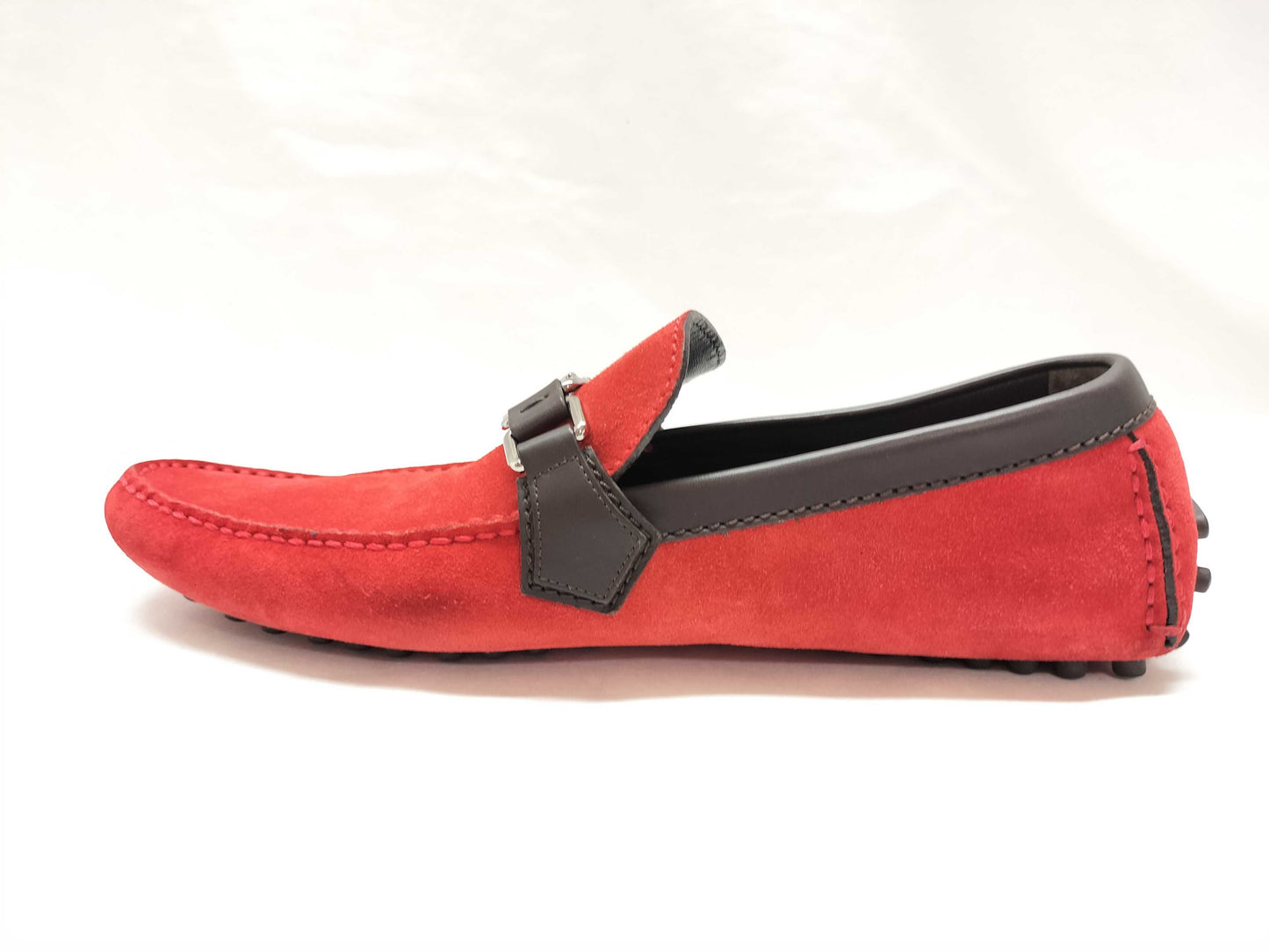 LOUIS VUITTON Driving Shoes Size 8 2015 Suede Red Other Shoes
