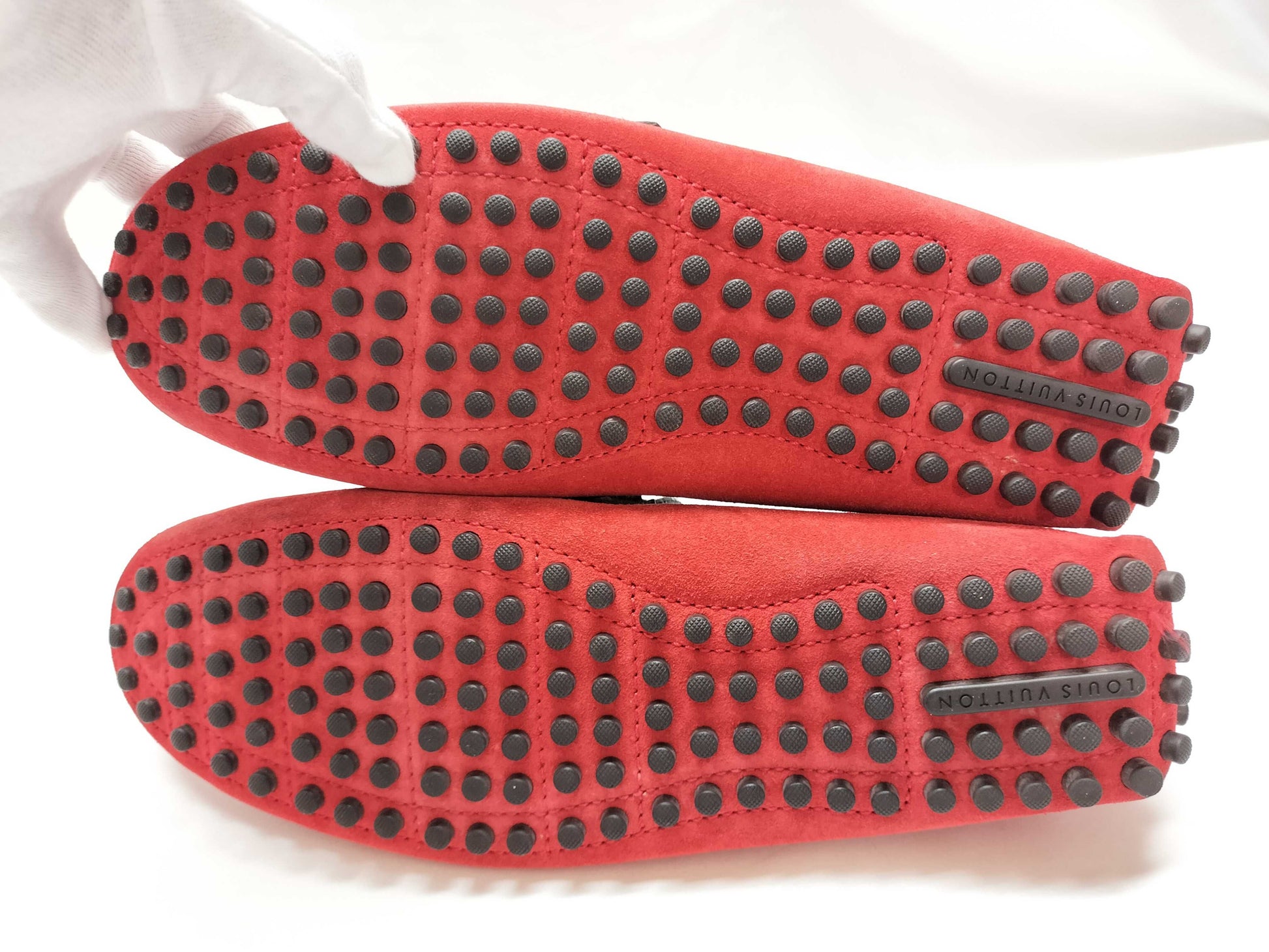 LOUIS VUITTON Driving Shoes Size 8 2015 Suede Red Other Shoes