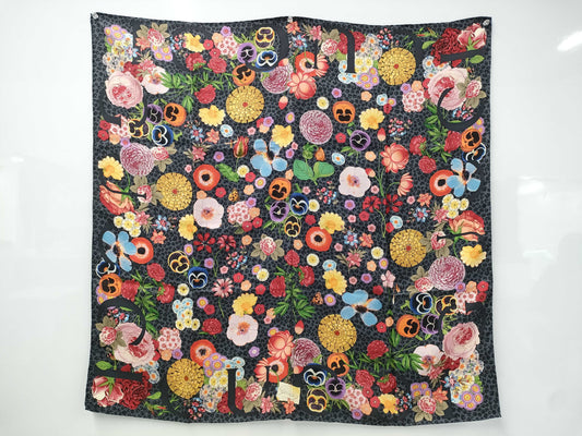 (10462_0163) GUCCI Scarf Floral Scarf