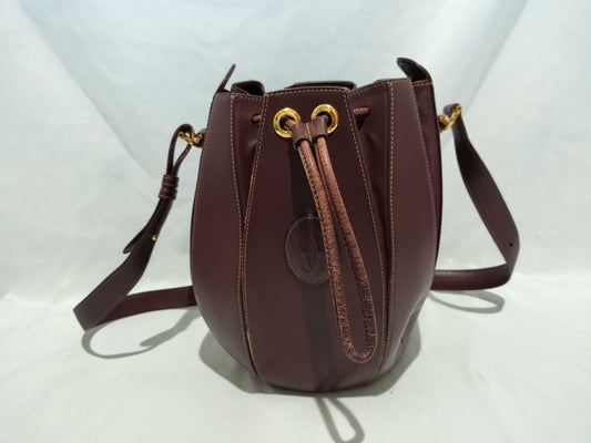(10460_0121) Cartier Bordeaux Drawstring Shoulder Bag