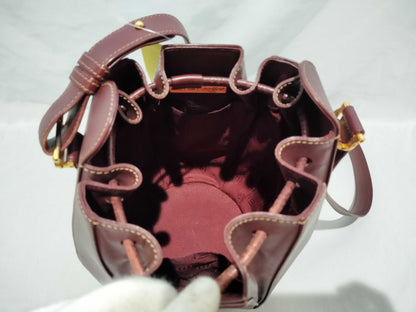 (10460_0121) Cartier Bordeaux Drawstring Shoulder Bag