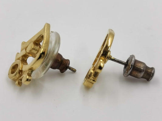 (10461_0352) Dior Logo Gold Earrings Earrings
