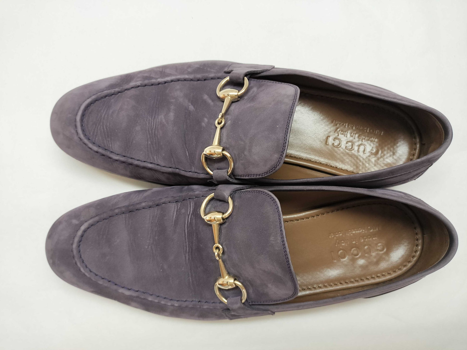GUCCI Horsebit Suede Loafers