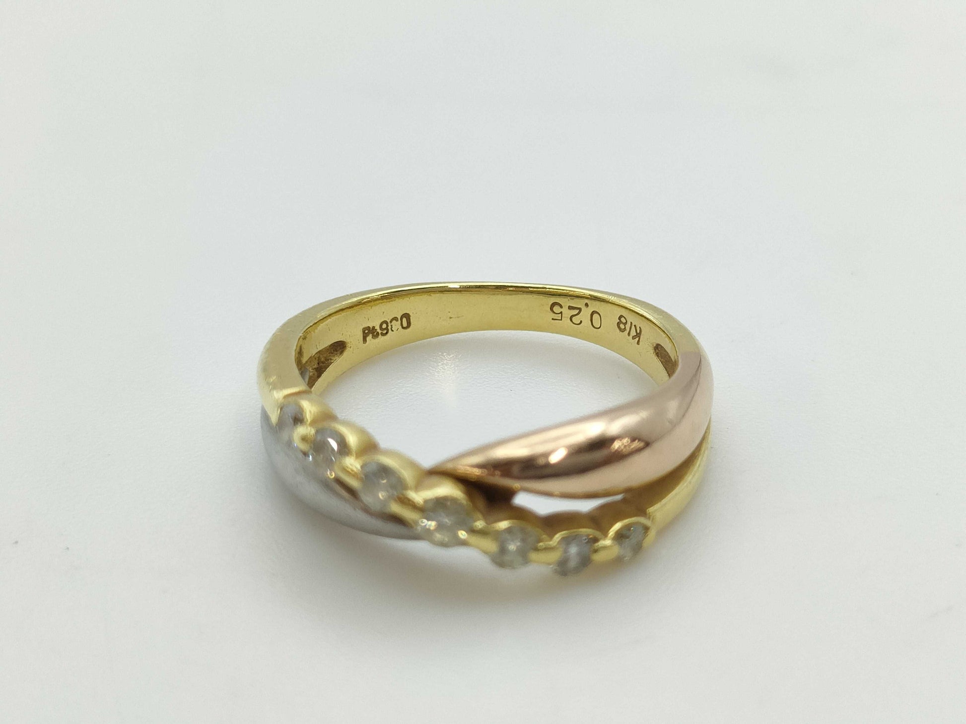 D0.25ct K18/Pt900 4.5g Ring 