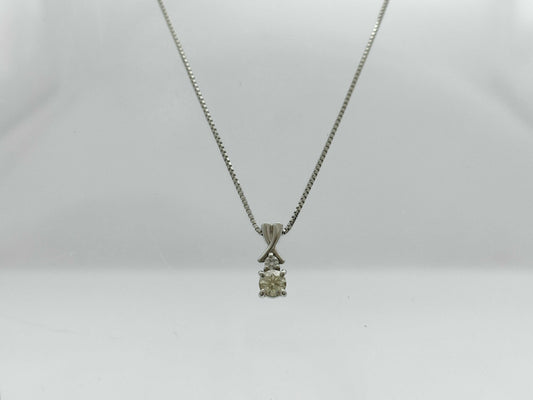 D0.301ct FD0.04ct Pt900/850 4.9g Necklace 