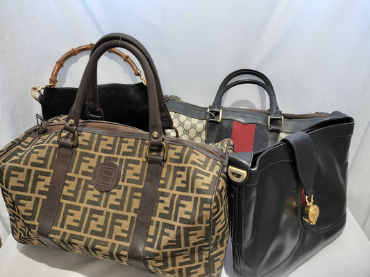(10463_0061) GUCCI GG Canvas 2 Boston Bags 2 Hand Tote Bags Fendi Including Boston Bags