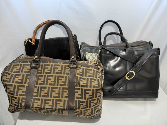 (10463_0061) GUCCI GG Canvas 2 Boston Bags 2 Hand Tote Bags Fendi Including Boston Bags