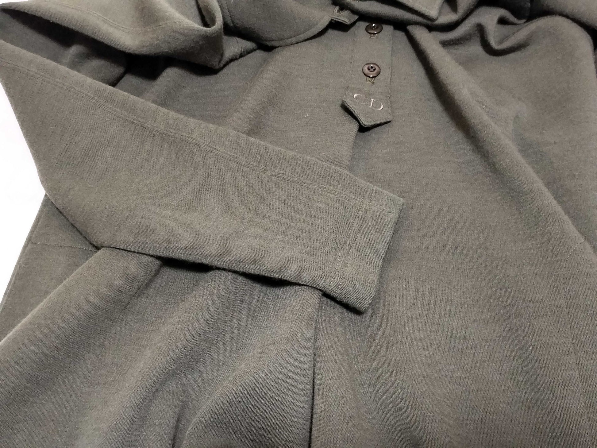 Dior Vintage/CD Logo/Wool Long Sleeve Dress
