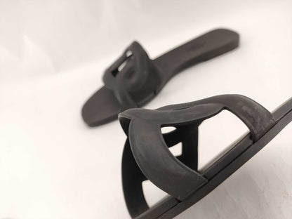 HERMES Aloha Chaine d'Ancre Black Sandals