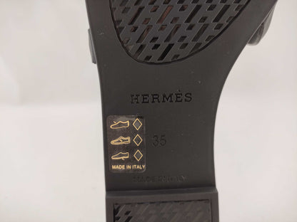 HERMES Aloha Chaine d'Ancre Black Sandals
