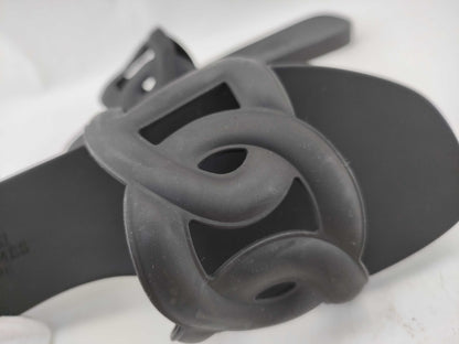 HERMES Aloha Chaine d'Ancre Black Sandals