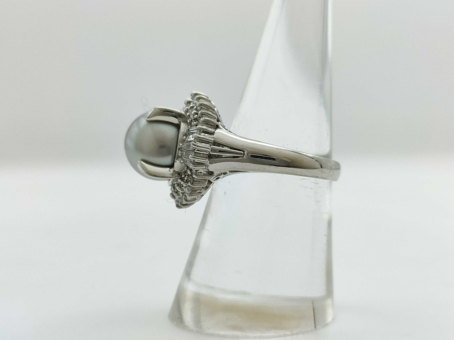 Pearl diameter: approx. 10.0mm, D0.50ct, PT900, 12.7g, Ring 