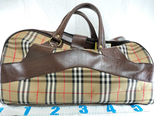 (10460_0181) BURBERRY Check Boston Bag Boston Bag