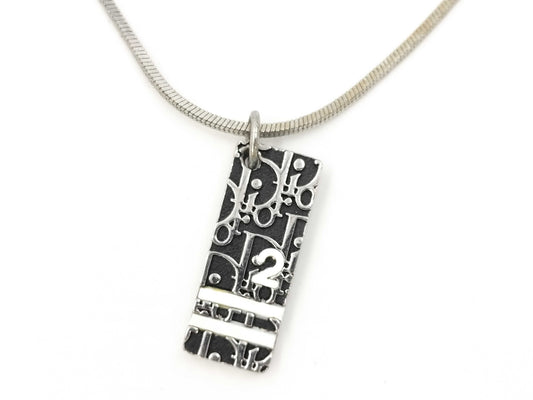 (10461_0326) Dior Logo Necklace Black Necklace