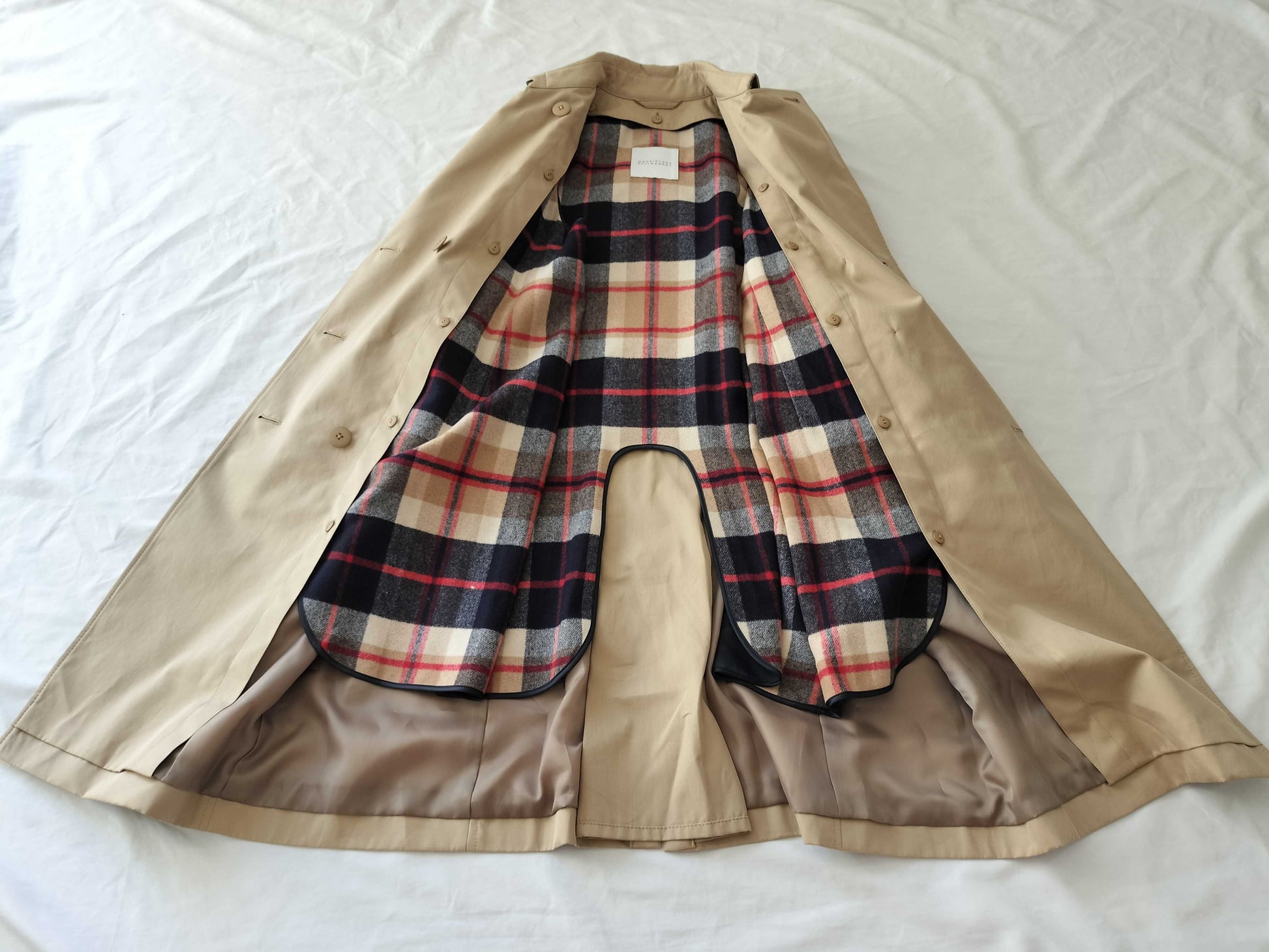 (10462_0282) MACKINTOSH Long Coat Coat with Check Liner