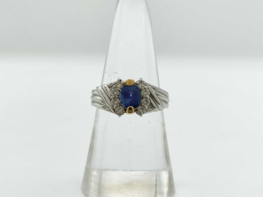 S0.89ct D0.23ct Pt900/K18 5.9g Ring 