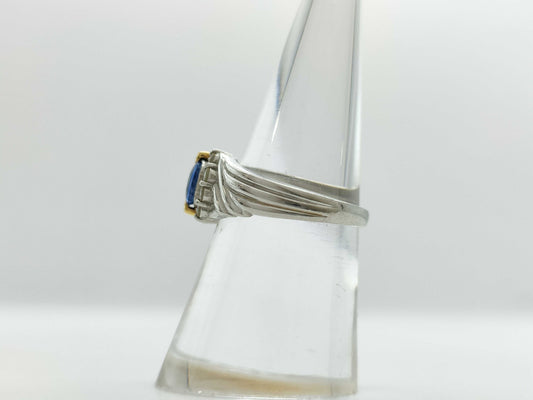 S0.89ct D0.23ct Pt900/K18 5.9g Ring 